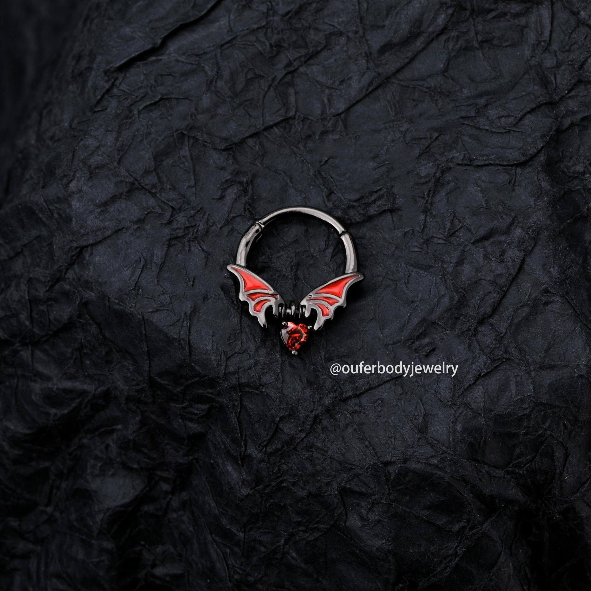 16G Bat Halloween Septum Ring/Daith Hoop/Conch Hoop/Tragus Hoop/Helix Hoop/Spooky Jewelry/Hoop Earrings/Cartilage Earrings/Gift for her