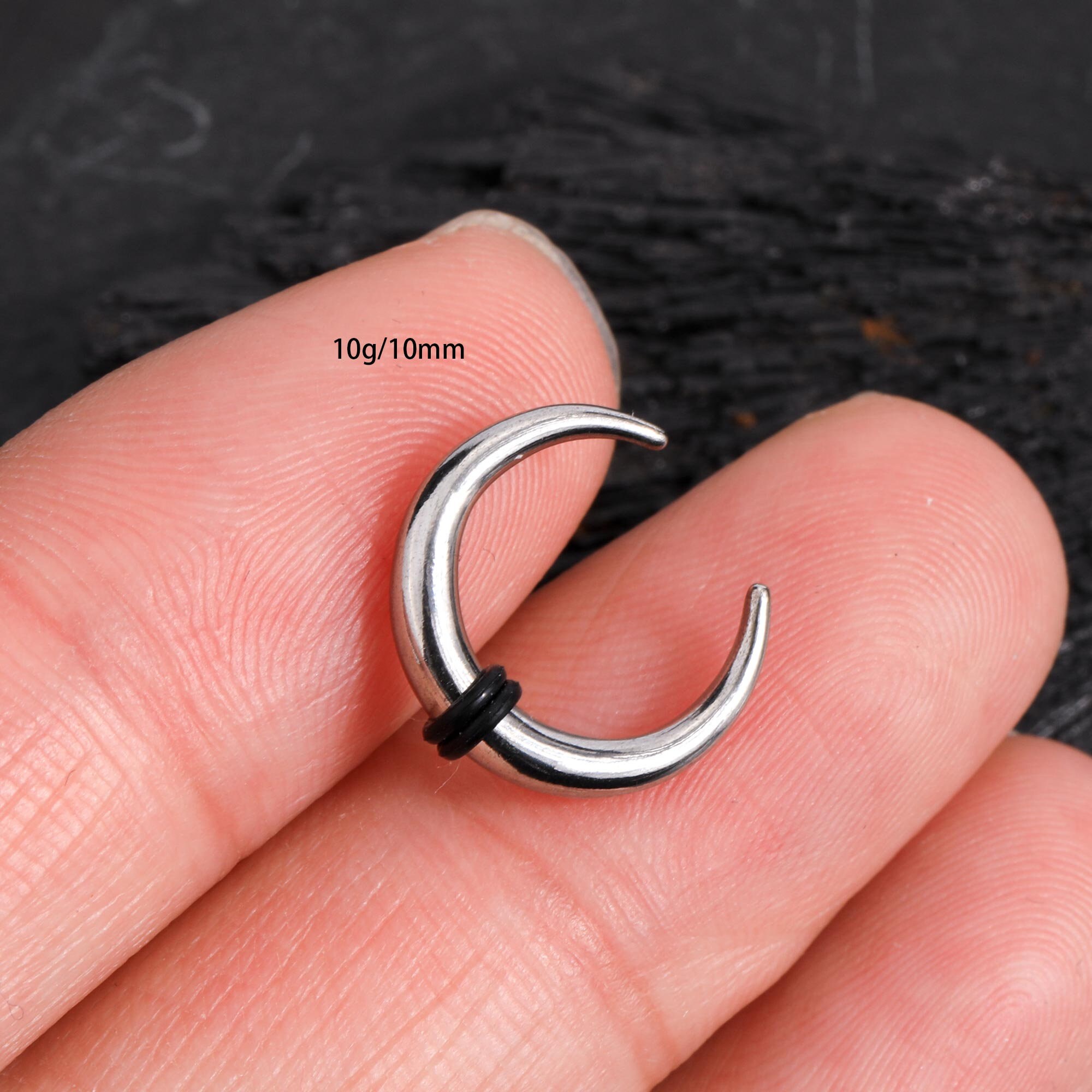 Drperfect 14G-4G Septum Pincher Tapers Septum Rings Acrylic Spike Horseshoe Tunnels Nose Ear Cartilage Stretching For Women Men