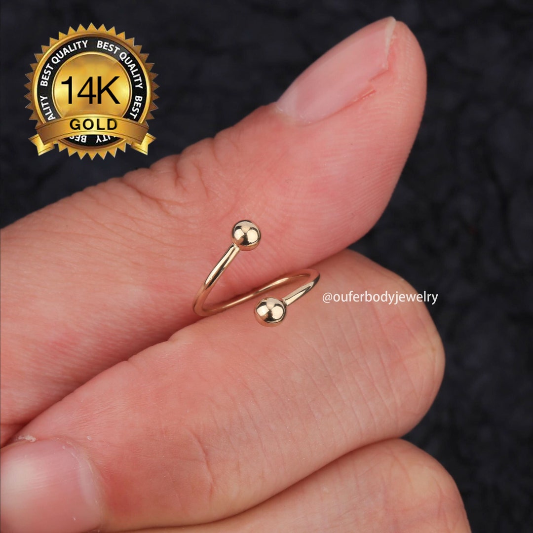14K 18G Twisted Spiral Helix Earring/cartilage Earring/conch Earring
