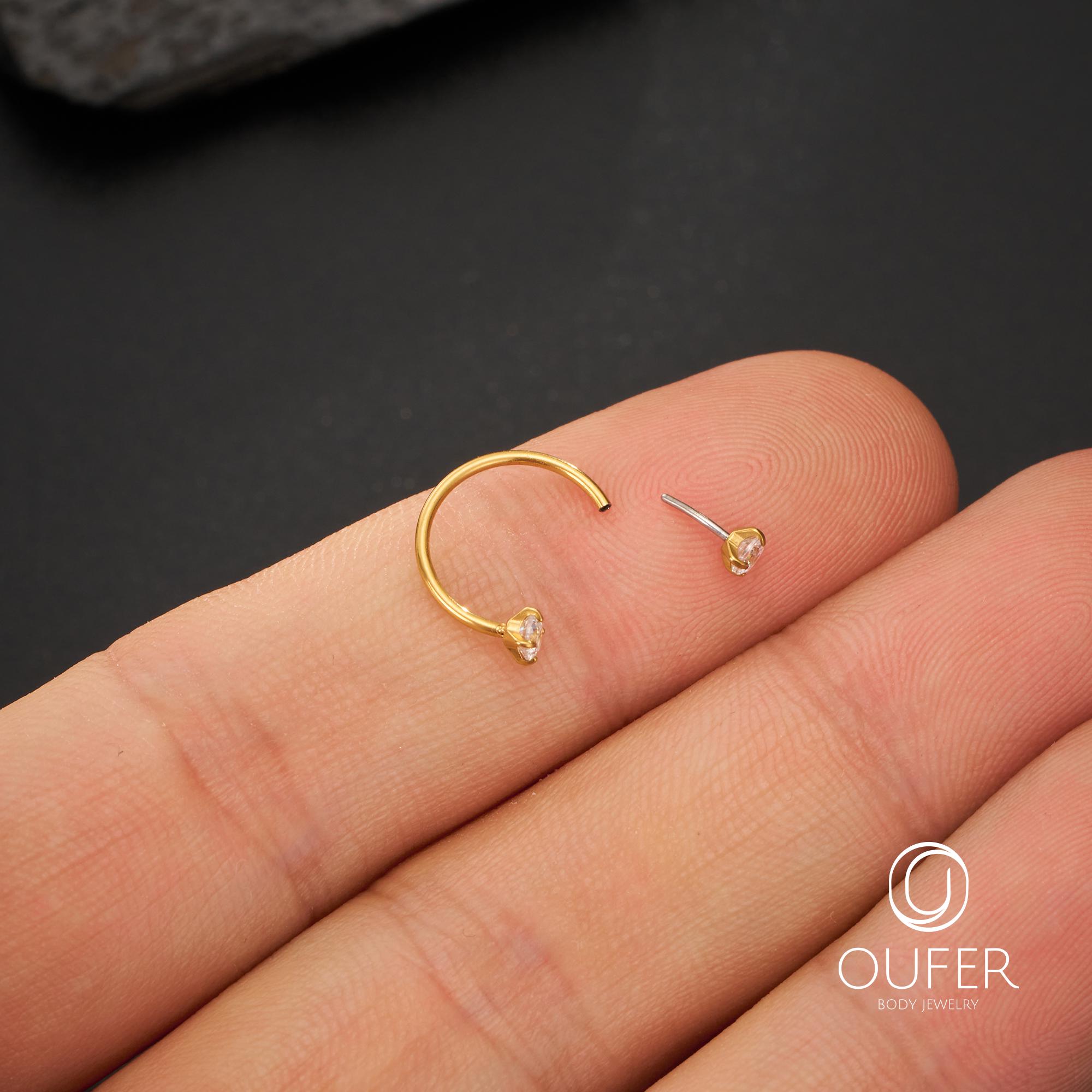 925 Silber Nasenpiercing Nasenstecker Nasenring Stecker Piercing Ring