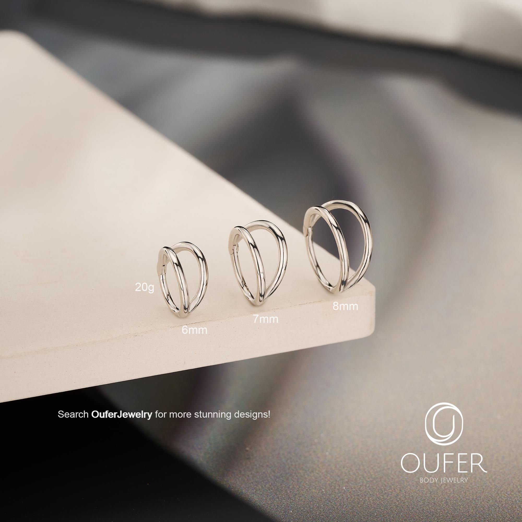 925 Sterling Silver Double Hoop Earring, 20G Nose Piercing Hoop