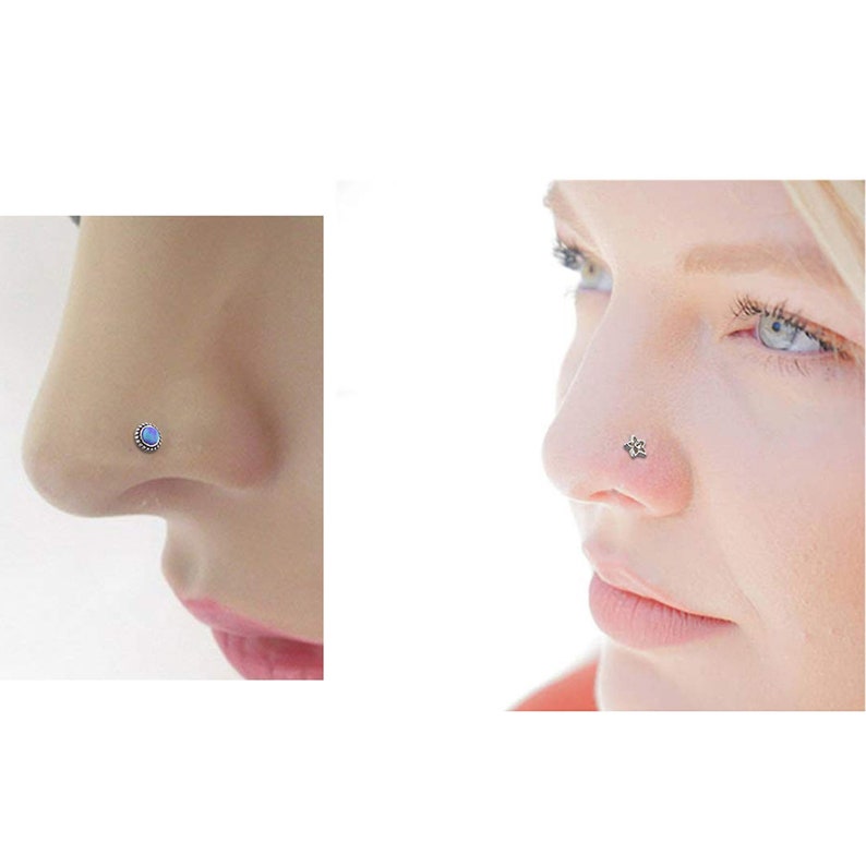 Body Piercing Jewelry Nose Rings Piercings 18G Studs Hoop Etsy