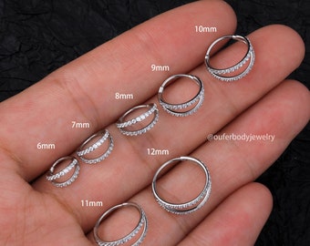 20G Double Hoop Nose Ring/Cartilage Hoop/Conch Earring/Daith Ring/Tragus Jewelry/Helix Hoop/Silver Cartilage Earring/Hoop Earring/Earlobe