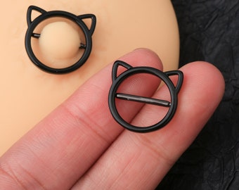 14G Black Cat Nipple Shield piercing Jewelry/Nipple Jewelry/Nipple Barbell/Barbell Piercing/Nipple Clamp/Gift For Her