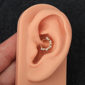 16G CZ Helix Hoop Earrings/Septum Clicker/Daith Piercing/Helix Earrings/Daith Jewelry/Daith Clicker Hoop/Minimalist Earrings/Gift for her