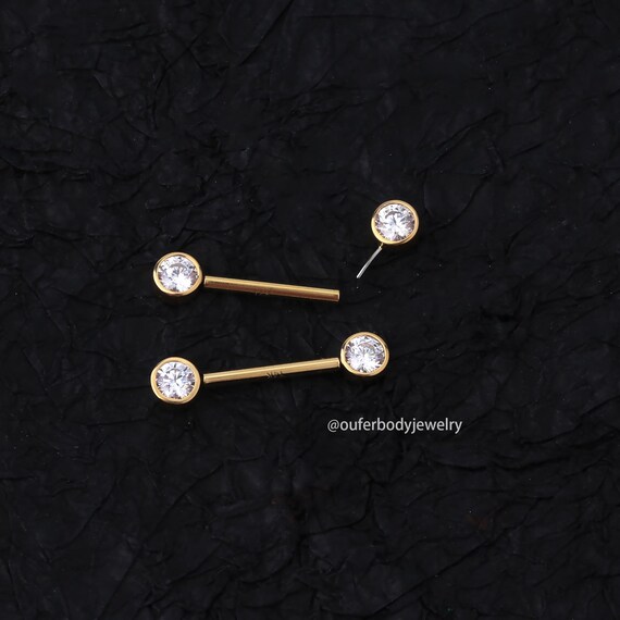 Anneaux De Piercing Pour Mamelons - Acier Inoxydable, 1 Paire, Design Discret