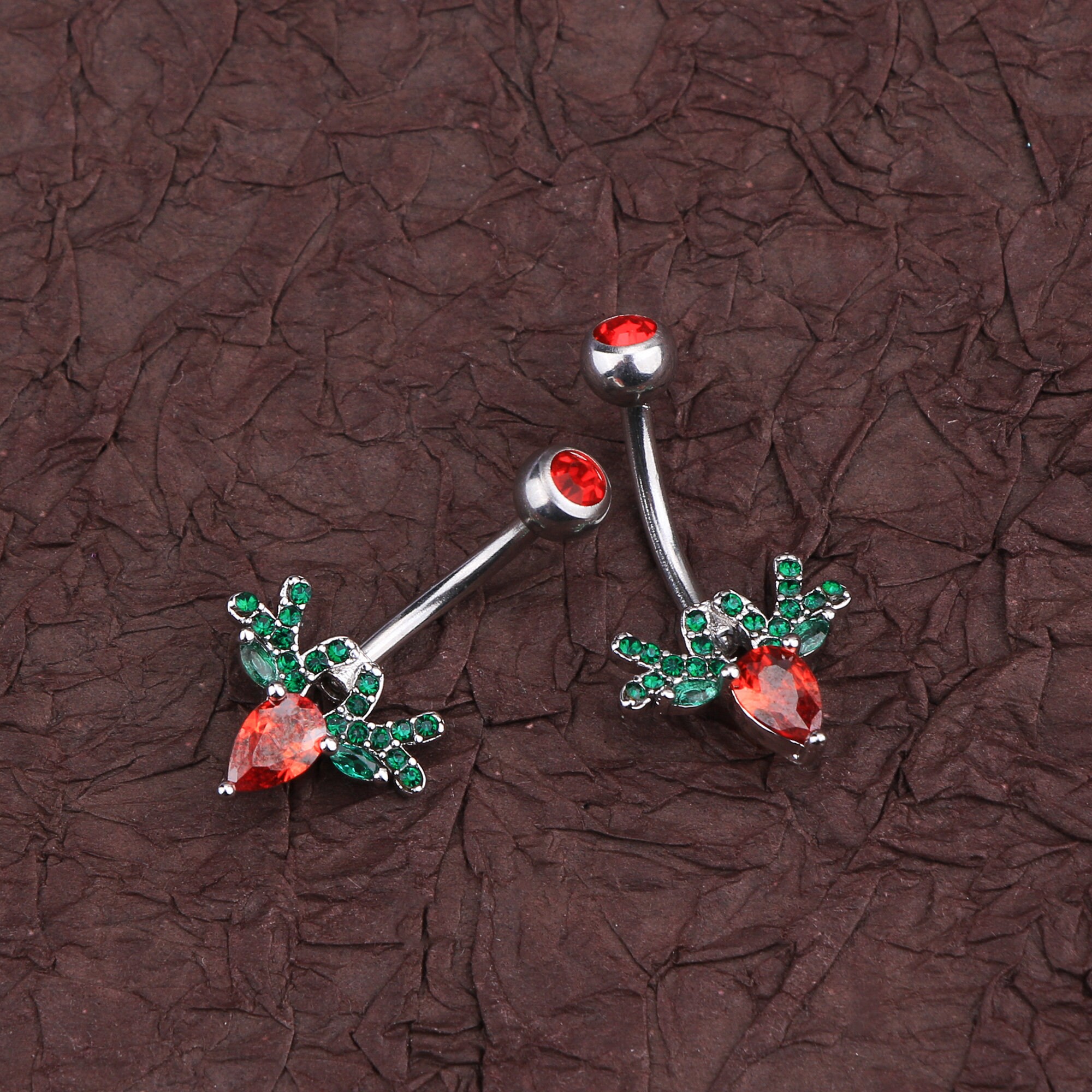 14G CZ Reindeer Christmas Belly Button Ring/ Belly Piercing/ Etsy