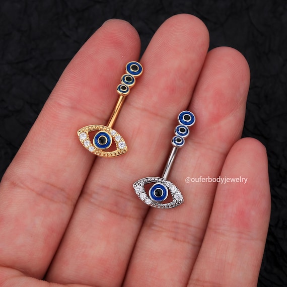 Acrylic Evil Eye Colored Eyeball Belly Button Navel Rings Acrylic Evil Eye Colored Eyeball Belly Button Navel Rings