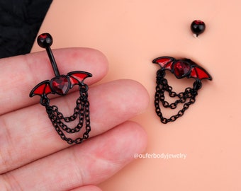 14G Bat Wing Halloween Belly Ring/Belly Button Ring/Belly Piercing/Belly Button Piercing/Navel Jewelry/Belly Jewelry/Navel Ring/Gift For Her