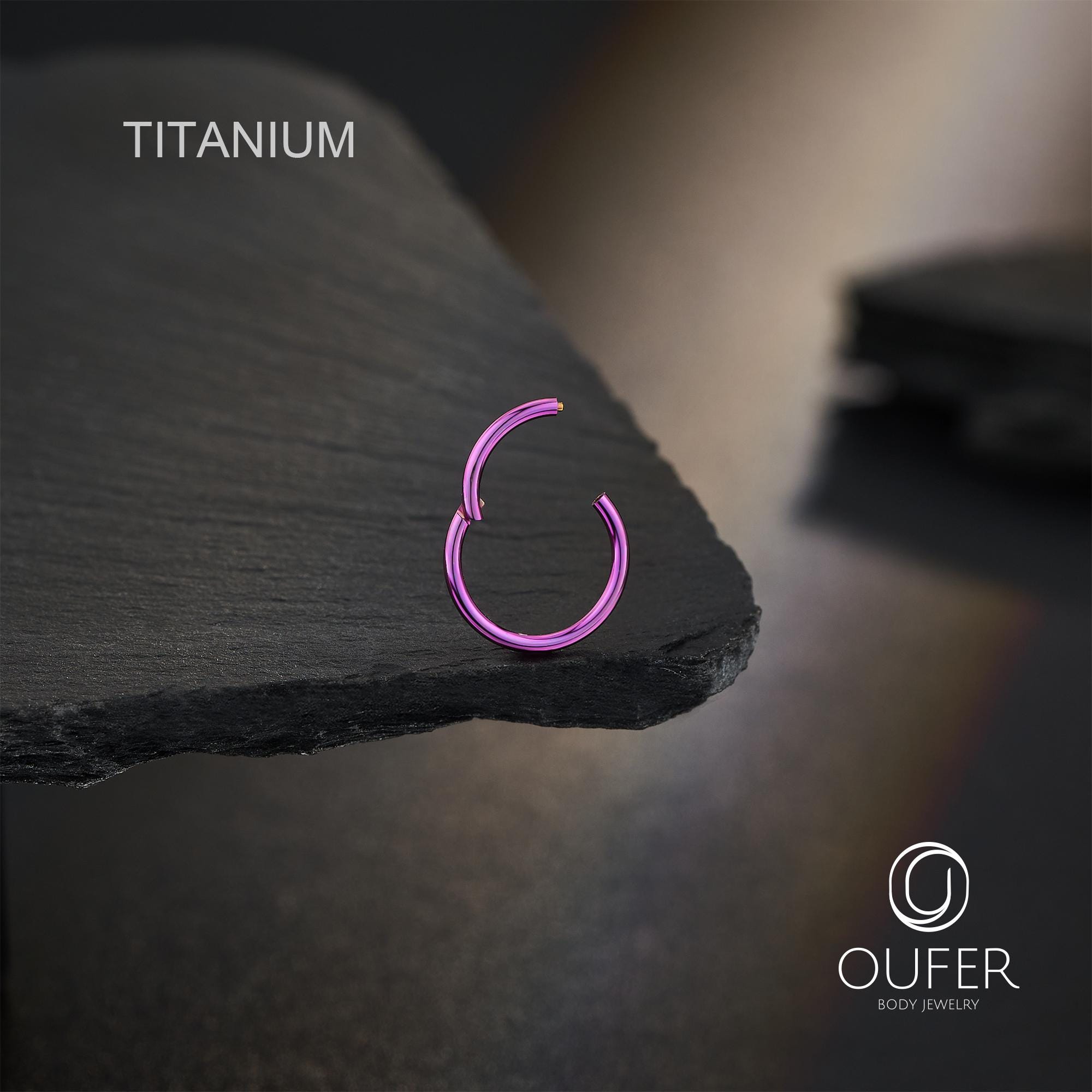 Purple Anodized F136 Titanium Clicker Hoop – Implant Grade Hinged