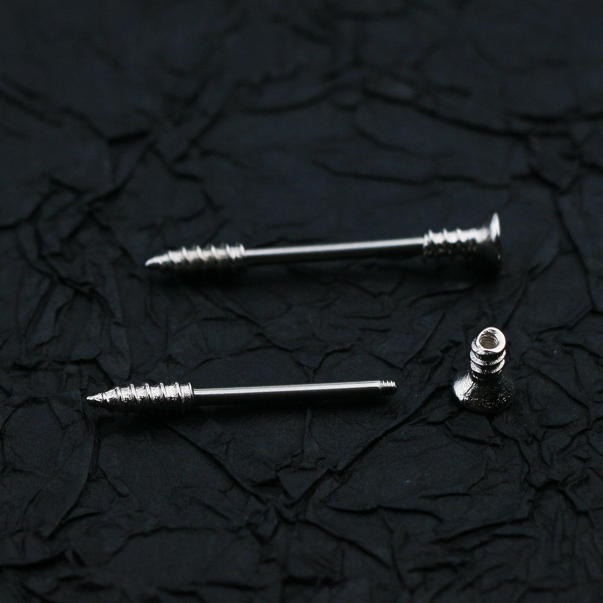 2PCS 14G Screw Nipple Rings Surgical Steel NIPPLE RING Etsy
