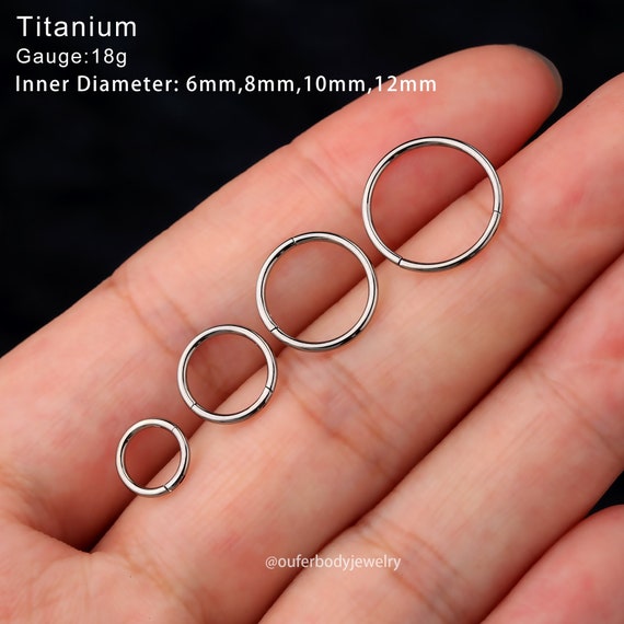 18G Titanium Hinged Clicker/nose Ring/nose Piercing/cartilage Hoop