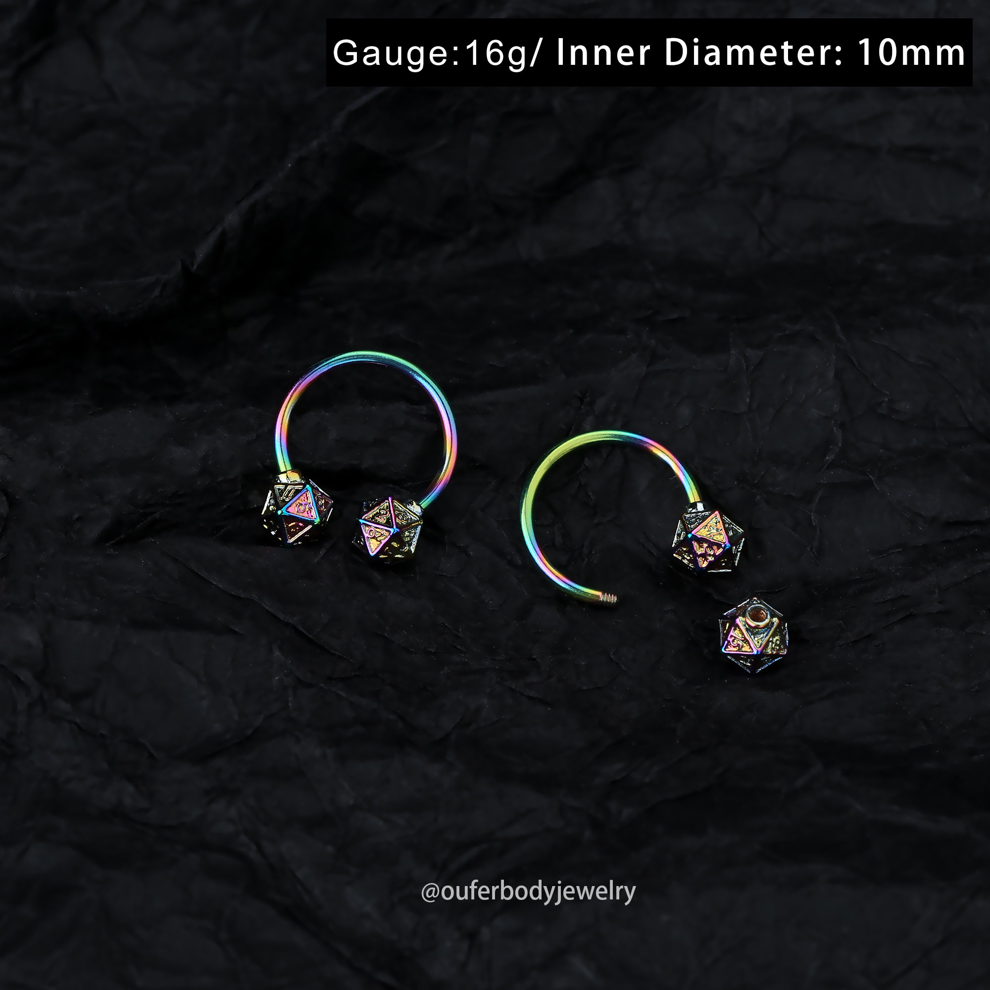 Boucle D'oreille Septum En Acier Inoxydable 316L Forme Chauve-souris Avec Zirconium - 8mm Ou 10mm