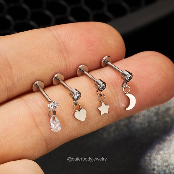 Set Da 5 Orecchini A Stella E Cuore In Argento 925 Con Zirconi, Idea Regalo Per Ragazze E Donne