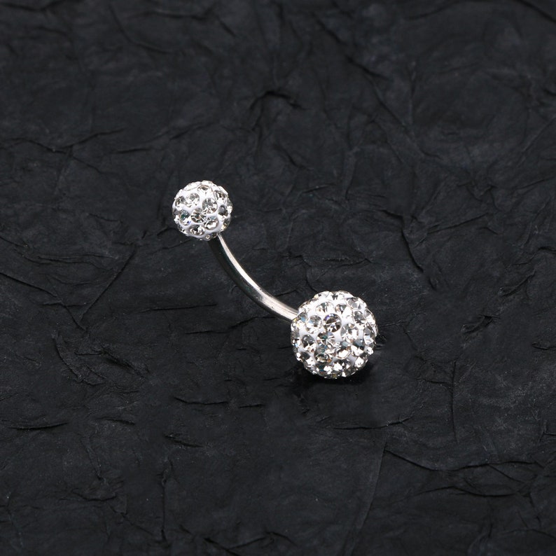 5PC 14G Silver Belly Button Rings Set/dangle Belly Ring/cz Etsy