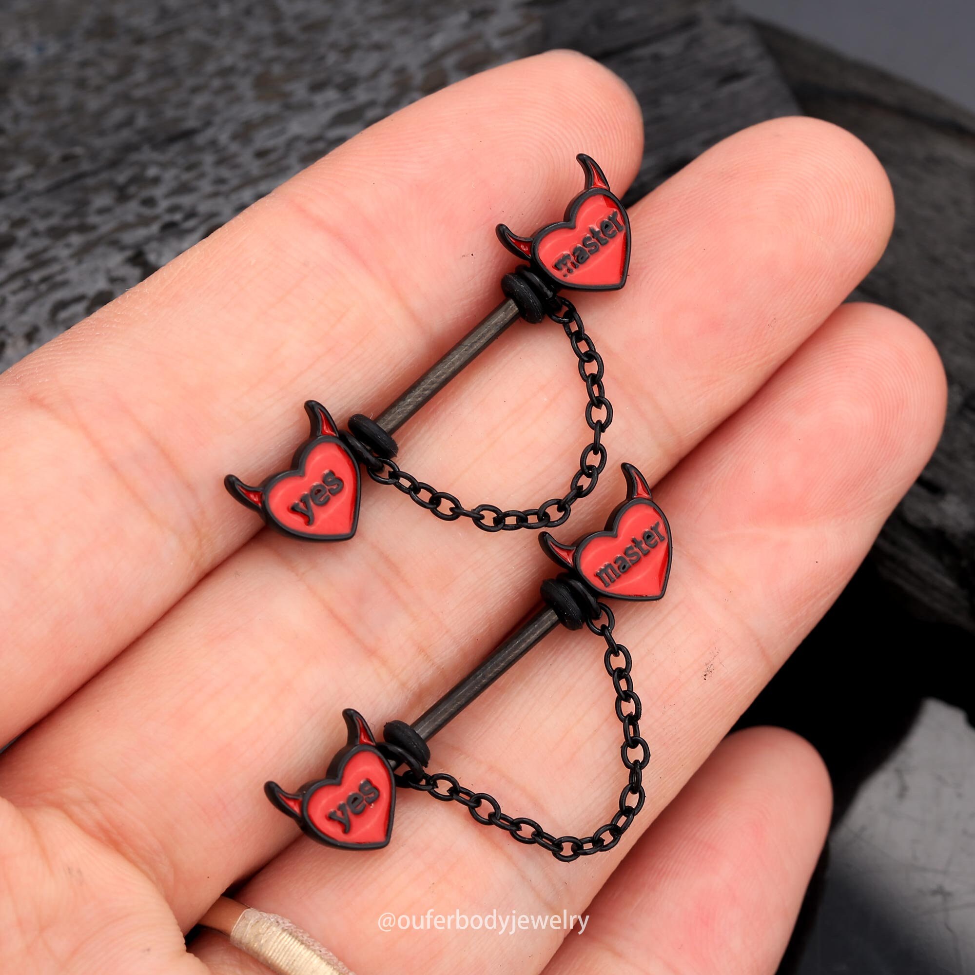 Jewseen Halloween Nipple Rings 14G Nipple Piercing Jewelry