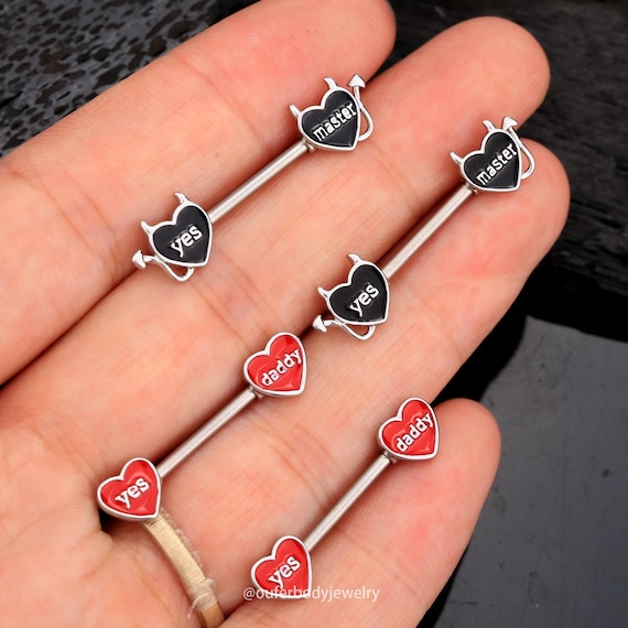 4Pcs 14g Coeur CZ Nipple Ring/Mamelon Barbell/Mamelon Bijoux/Barbell Bijoux/Mamelon Piercing/Sexy Corps Bijoux/Barbell Piercing/Cadeau d'anniversaire