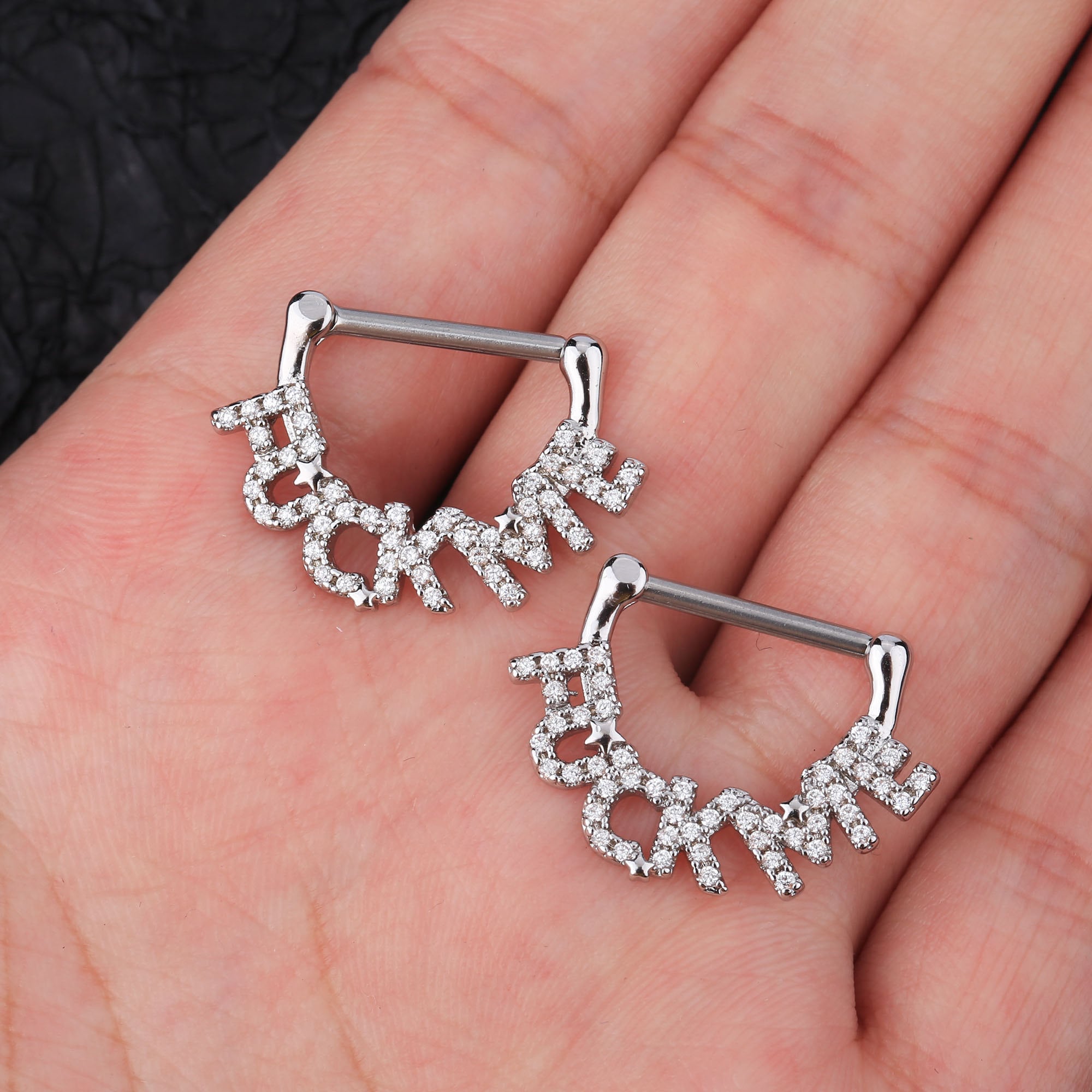 Letter d nipple rings deals