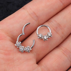 16G 316L Chirurgenstahl Cluster Hinged Septum Clicker/Knorpel Creolen/Helix Hoop/Daith Hoop/Nasenring/Septum Hoop/Ohrring Hoop/Geschenk für sie Bild 3