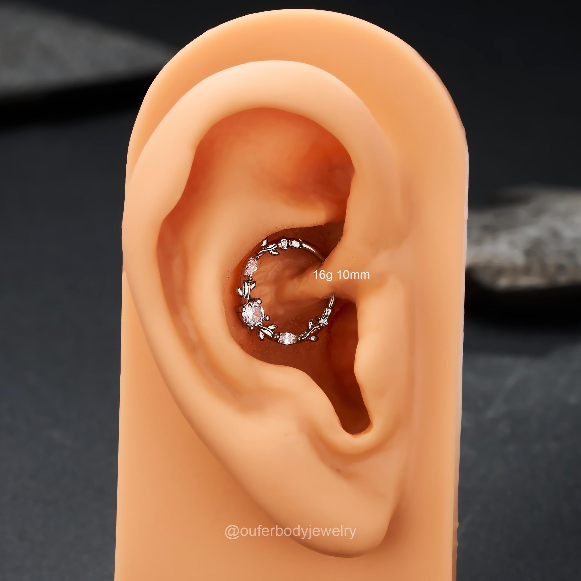 Anneau De Septum 16G En Acier 316L Avec Zirconium - Or 14K Ou Argenté - 8/10mm