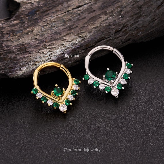 Anelli Per Piercing Setto E Cartilagine, In Acciaio Chirurgico, Con Zirconi, Dimensione 8 Mm - NUOVI - Foto 13