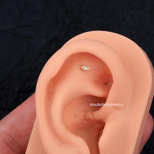 16G Tiny Oval Stud Earrings/Cartilage Studs/Helix Stud/Tragus Earring/Conch Earring/Lobe Earring/Cartilage Earring/Stacking Earrings