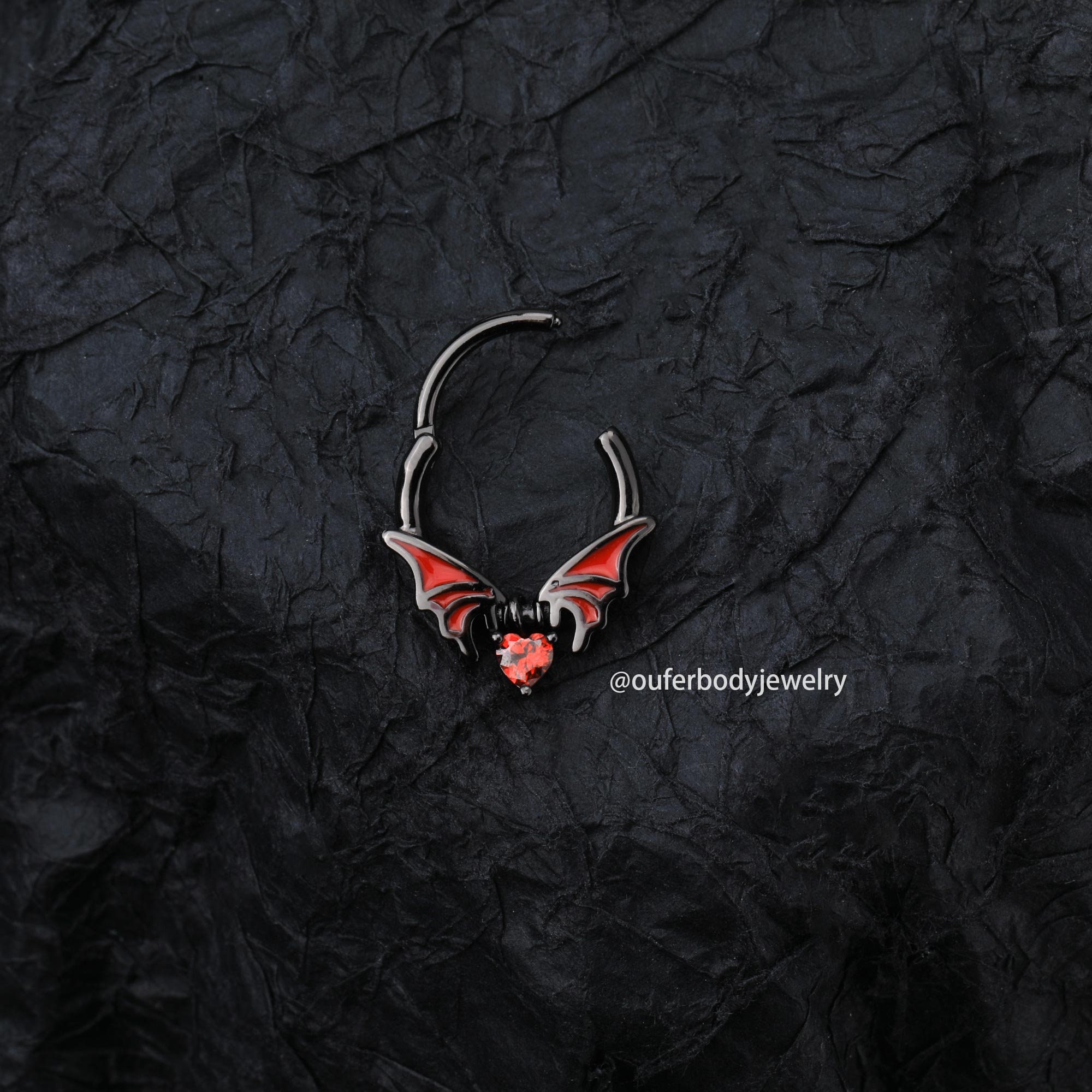 16G Bat Halloween Septum Ring/Daith Hoop/Conch Hoop/Tragus Hoop/Helix Hoop/Spooky Jewelry/Hoop Earrings/Cartilage Earrings/Gift for her