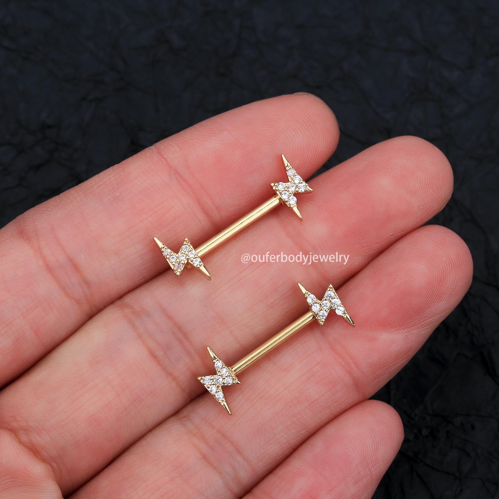 14G 316L Stainless Steel CZ Flash Nipple Ring/Nipple Piercing/Nipple Jewelry/Nipple Barbell/Barbell Jewelry/Sexy Body Jewelry/Gift For Her