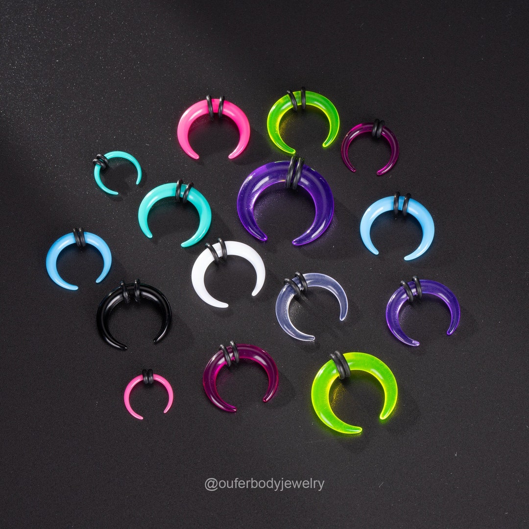 2 PCS Acrylic Crescent Septum Pincher/Ear gauges tapers/tapered buffalo Horn Nose Tusk Piercing/Plugs Stretchers Gauged Septum Hoops 14G-00G