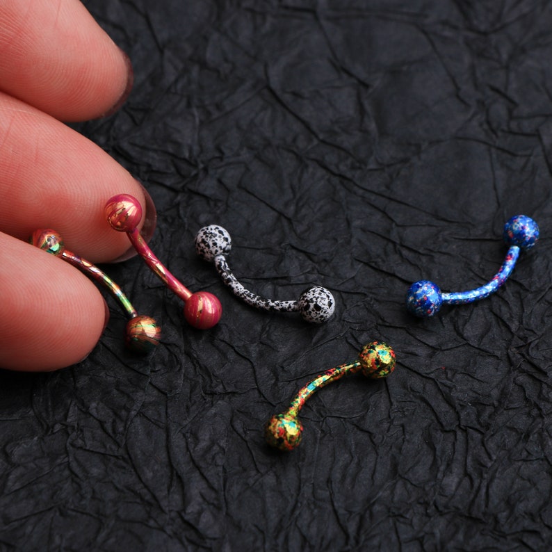 5pcs 16G Colorful Curved Barbell Eyebrow Piercing Jewelry Etsy