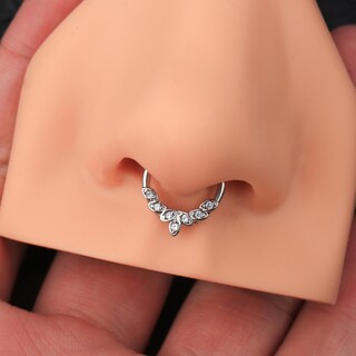 LunarCharm 2 Anelli Per Naso In Opale, Gioielli Per Piercing Acciaio Chirurgico 316L, Possono Essere Utilizzati Come Anello Nasale, Setto E Orecchino Cartilagineo