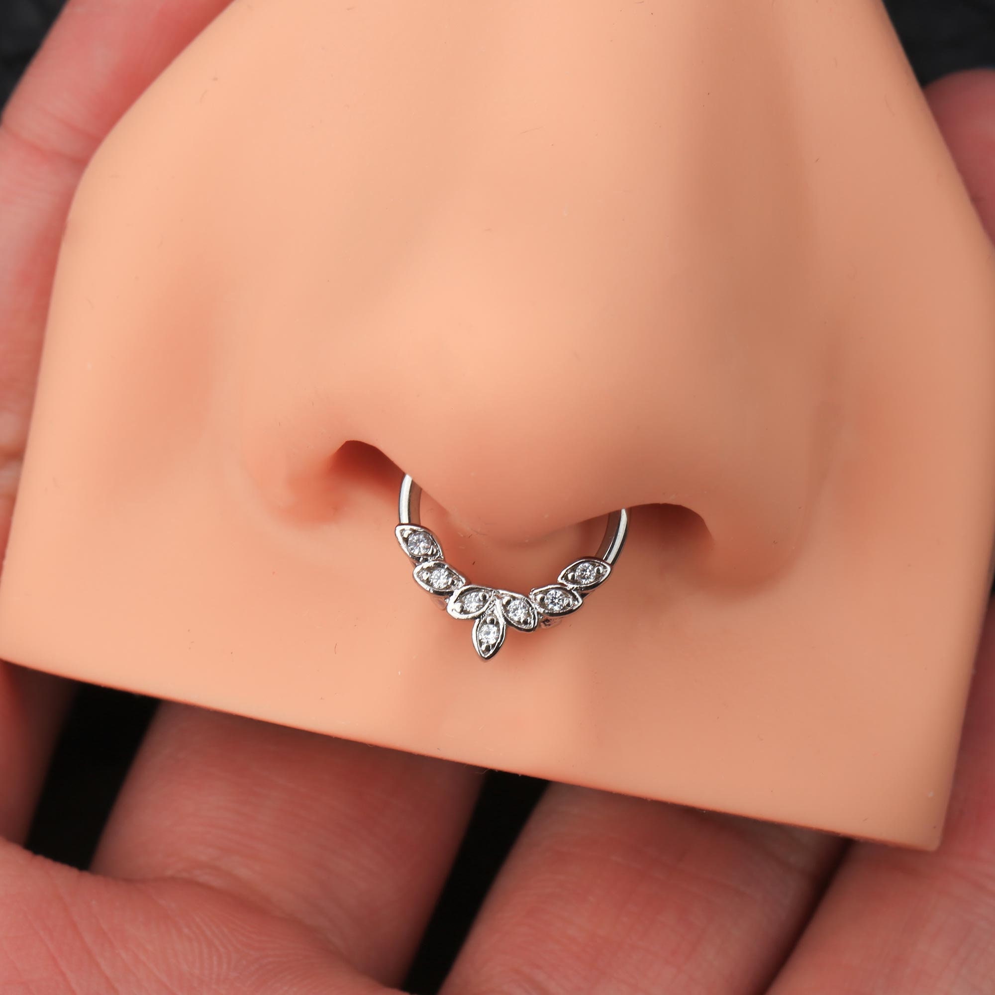 LunarCharm 2 Anelli Per Naso In Opale, Gioielli Per Piercing Acciaio Chirurgico 316L, Possono Essere Utilizzati Come Anello Nasale, Setto E Orecchino Cartilagineo