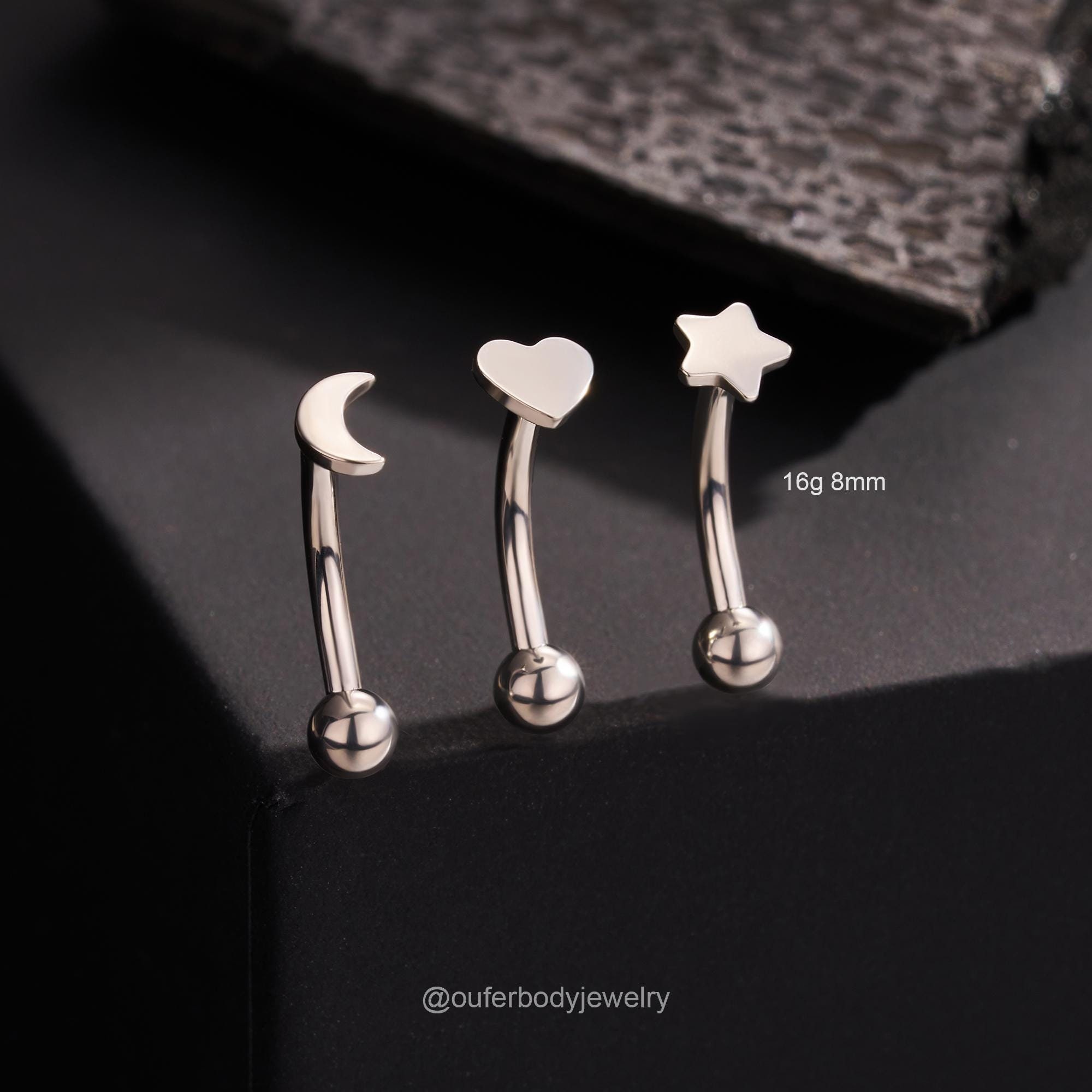 Labret In Titanio 18G - Piercing Per Labbra, Orecchio Con CZ, Lunghezze 5-12mm - Foto 9