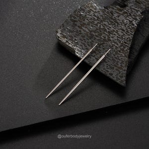 16G 18G ASTM F136 Titanium Piercing Tool – Taper Insertion Pin for Threadless Jewelry, Tragus, Helix, Lip, Nose, Cartilage, Labret Studs