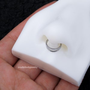 20G Double Hoop Nose Ring/Cartilage Hoop/Conch Earring/Daith Ring/Tragus Jewelry/Helix Hoop/Silver Cartilage Earring/Hoop Earring/Earlobe image 8