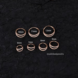 18G Double Hoop Nose Ring/Cartilage Hoop/Conch Earring/Daith Ring/Tragus Jewelry/Helix Hoop/Cartilage Earring/Hoop Earring/Earlobe Earrings Rose Gold