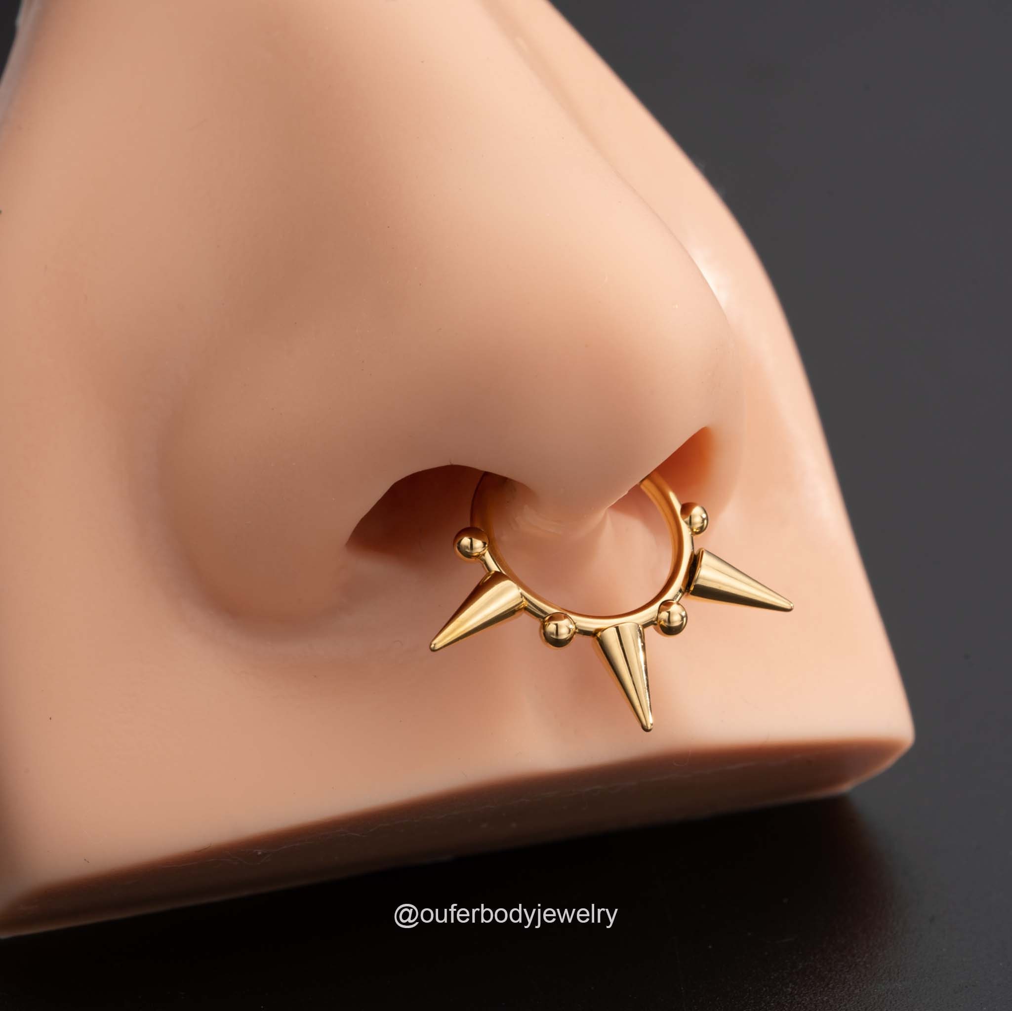 16G Implant Titanium Spike Septum Ring/nose Ring/daith Hoop/hinged