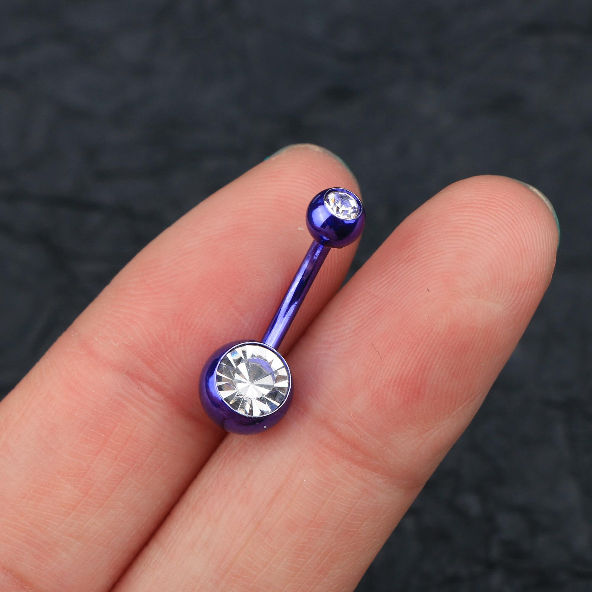 14G Rainbow Belly Button Ring Set/Navel Rings/ Etsy