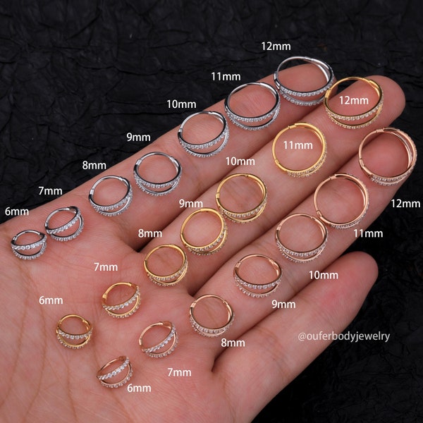 18G Double Hoop Nose Ring/Cartilage Hoop/Conch Earring/Daith Ring/Tragus Jewelry/Helix Hoop/Cartilage Earring/Hoop Earring/Earlobe Earrings