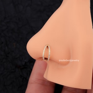 18G Gold Double Hoop Nose Ring/Cartilage Hoop/Conch Earring/Daith Ring/Tragus Jewelry/Helix Hoop/Cartilage Earring/Hoop Earring/Earlobe