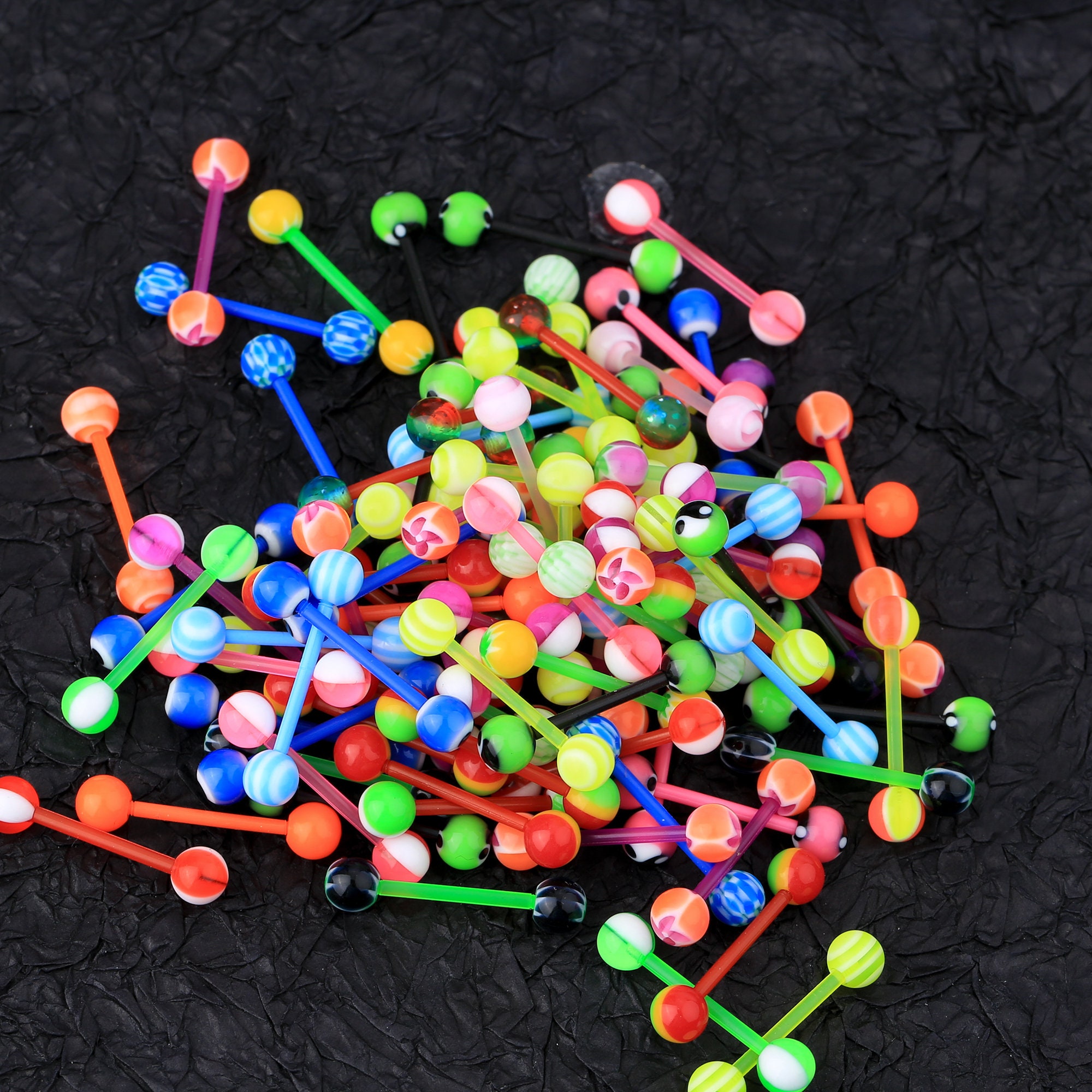 100PC 14G Acrylic Nipple Rings Tongue Barbells Ball Flexible Piercing  Jewelry Multi Color Tongue Rings barbells, Bars, Nipple Rings - Etsy UK