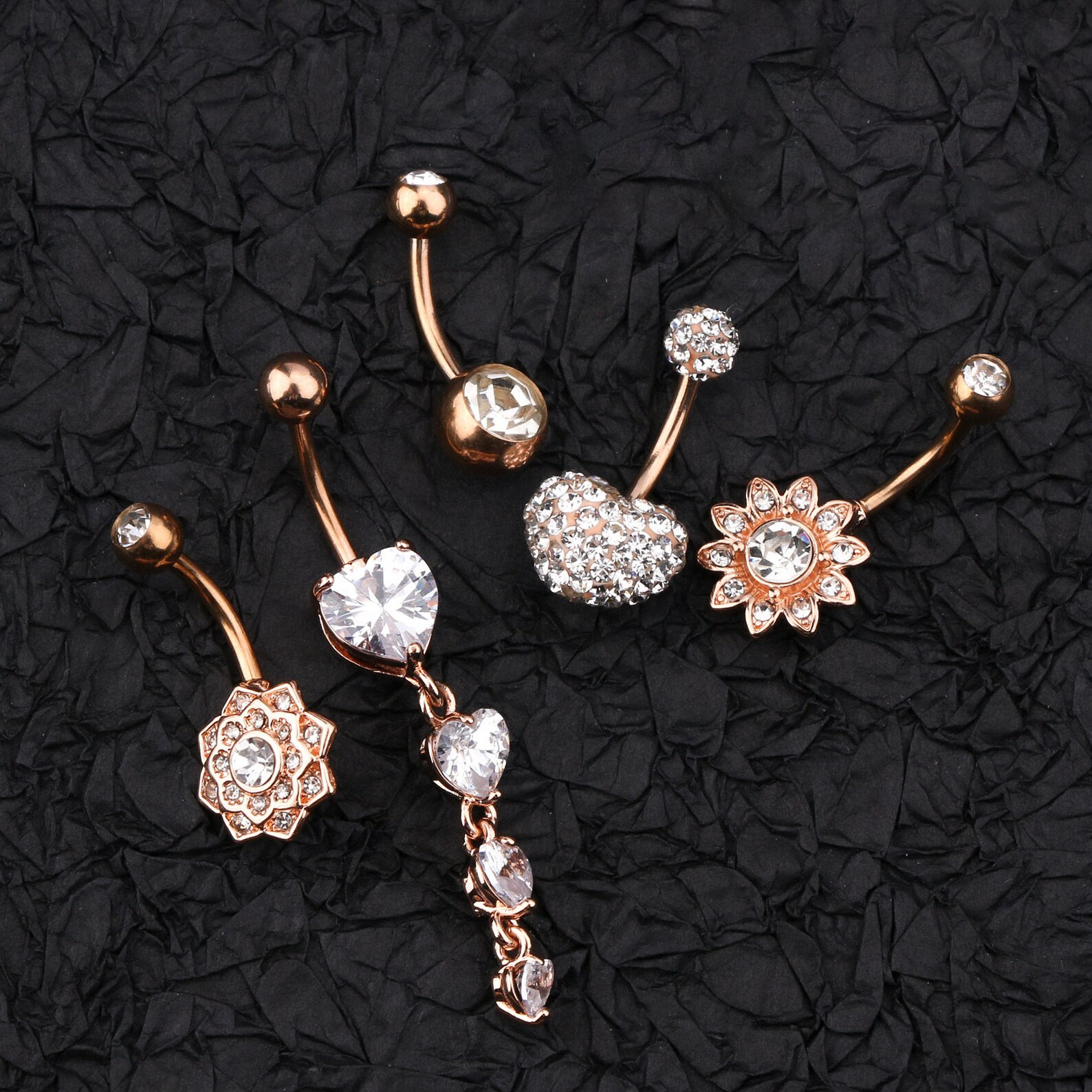 5Pcs Rose Gold Belly Button Rings For Women 14G/ Nickel Free Etsy 5Pcs Rose Gold Belly Button Rings For Women 14G/ Nickel Free Etsy