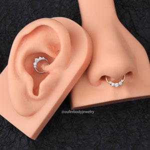 16G CZ Septum Ring/Daith Earring/Tragus Jewelry/Cartilage Hoop/Hoop Earrings/Lobe Earring/Helix Earring/Mother's Day Gift/Gift For Her