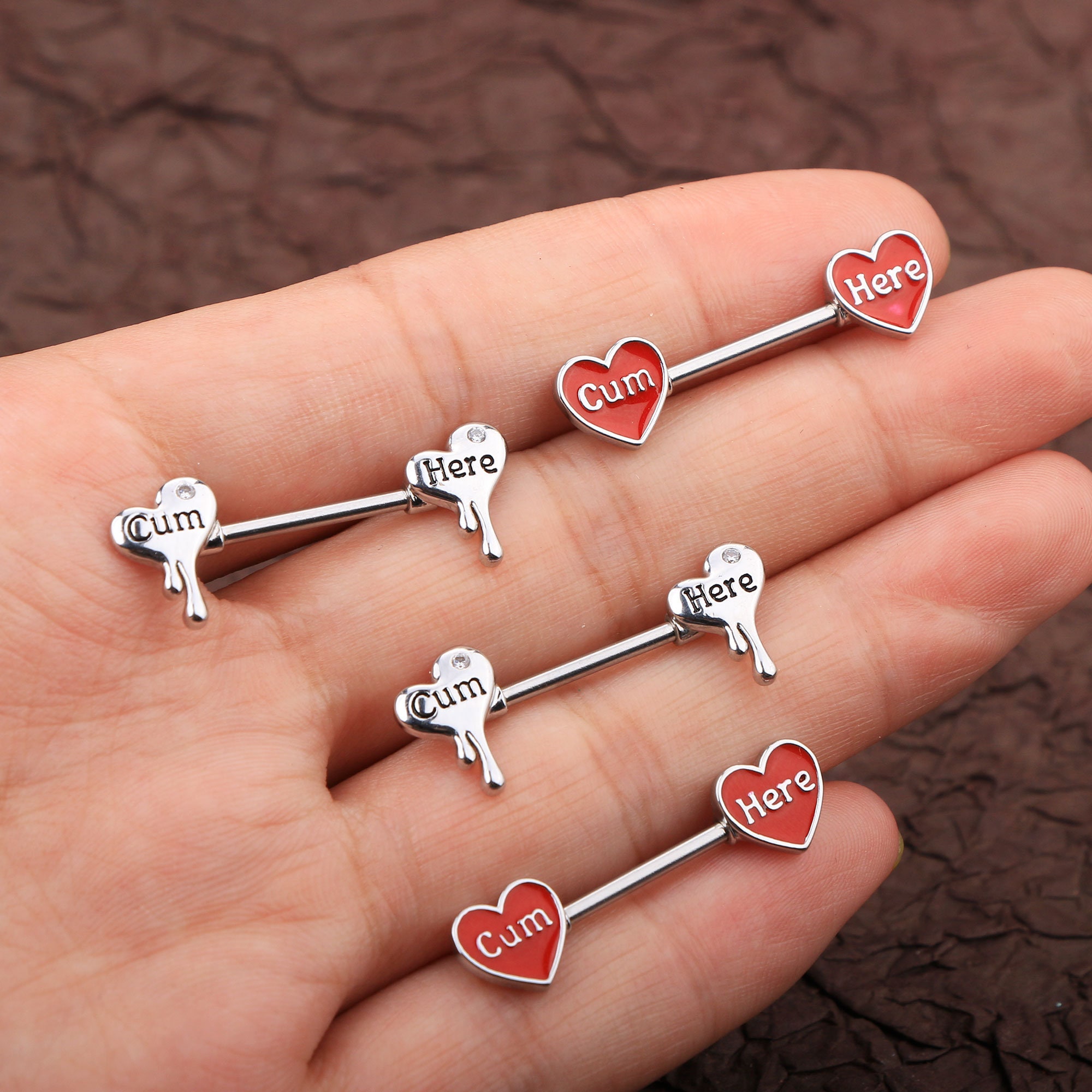 Love Heart Nipple Piercing Stainless Steel 1pc Crystal Sexy Nipple