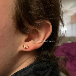 16G Bee Hexagons Cartilage Studs/Daith Studs/Tragus Studs/Helix Studs/Cartilage Earring/Screw Back Studs/Tiny Silver Gold Studs/Gift For Her