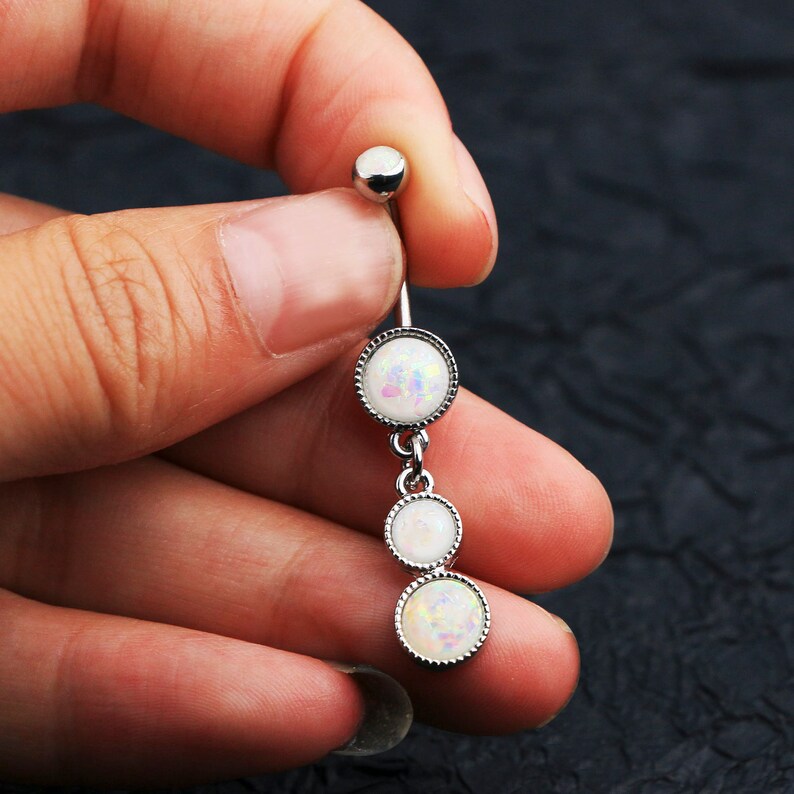 Opal Navel Piercing Summer Belly Button Ring Etsy