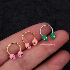 16G CZ Alien Septum Ring/Daith Earring/Cartilage Earrings/Helix Ring/Conch Hoop/Tragus Earring/Horseshoe Septum/Dainty Earrings/Gift For Her