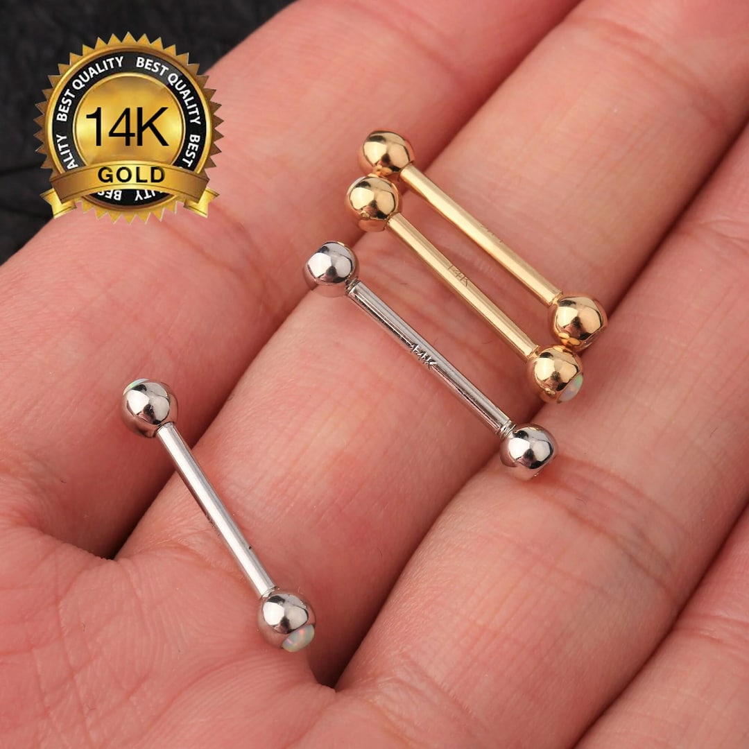 1 Piece 14K Gold Nipple Rings/nipple Barbells/nipple Jewelry/barbell Jewelry/nipple Piercing