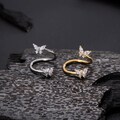 16G Spiral Butterfly Gold Sliver Helix Earring/Cartilage Earrings/Conch Earring/Lip Ring/Belly Button Ring/Cartilage Earring/Eyebrow/Helix