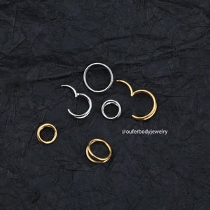 18G Double Hoop Septum Ring/Hinged Hoop/Tragus Hoop/Daith Hoop/Helix Hoop/Conch Hoop/Cartilage Boucles d'oreilles/Cadeau pour elle/Boucles d'oreilles minimalistes image 6